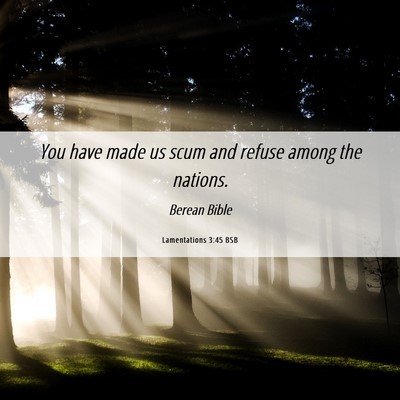 Picture 06 - Lamentations 3:45 BSB - You have made us scum and refuse among the - Bible Verse Picture