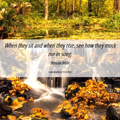 Picture 06 - Lamentations 3:63 BSB - When they sit and when they rise, see how they - Bible Verse Picture
