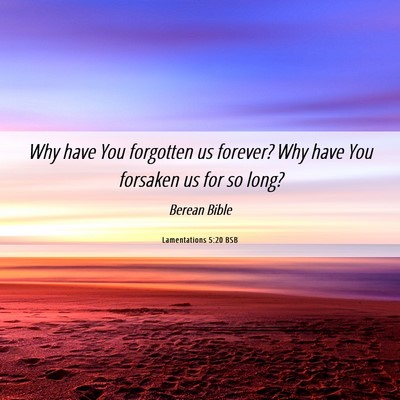Picture 06 - Lamentations 5:20 BSB - Why have You forgotten us forever? Why have You - Bible Verse Picture