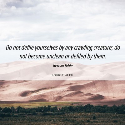 Picture 06 - Leviticus 11:43 BSB - Do not defile yourselves by any crawling - Bible Verse Picture
