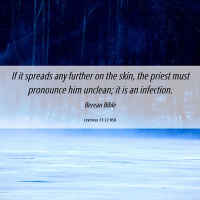 Picture 06 - Leviticus 13:22 BSB - If it spreads any further on the skin, the priest - Bible Verse Picture