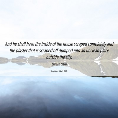 Picture 06 - Leviticus 14:41 BSB - And he shall have the inside of the house scraped - Bible Verse Picture