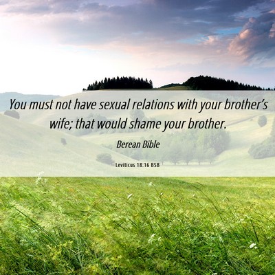 Picture 06 - Leviticus 18:16 BSB - You must not have sexual relations with your - Bible Verse Picture