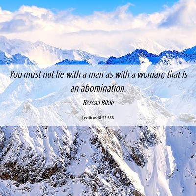 Picture 06 - Leviticus 18:22 BSB - You must not lie with a man as with a woman; that - Bible Verse Picture