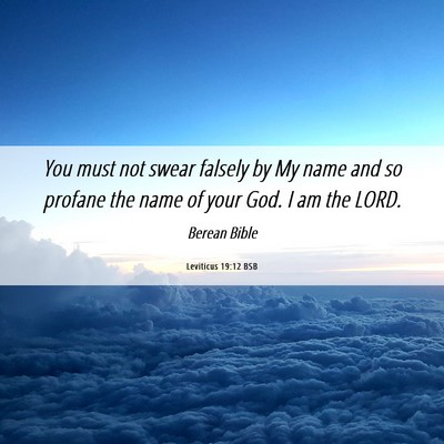 Picture 06 - Leviticus 19:12 BSB - You must not swear falsely by My name and so - Bible Verse Picture