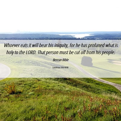 Picture 06 - Leviticus 19:8 BSB - Whoever eats it will bear his iniquity, for he - Bible Verse Picture