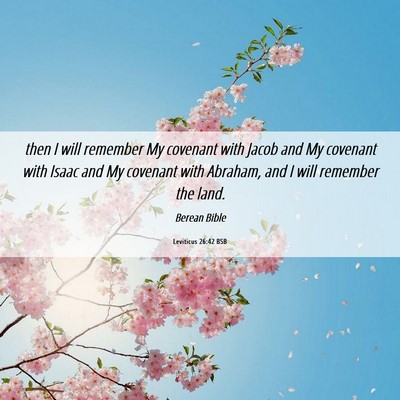 Picture 06 - Leviticus 26:42 BSB - then I will remember My covenant with Jacob and - Bible Verse Picture