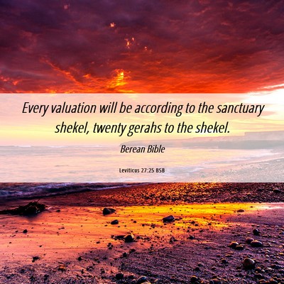 Picture 06 - Leviticus 27:25 BSB - Every valuation will be according to the - Bible Verse Picture