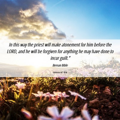 Picture 06 - Leviticus 6:7 BSB - In this way the priest will make atonement for - Bible Verse Picture