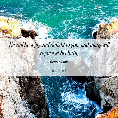 Picture 06 - Luke 1:14 BSB - He will be a joy and delight to you, and many - Bible Verse Picture