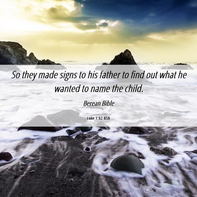 Picture 06 - Luke 1:62 BSB - So they made signs to his father to find out what - Bible Verse Picture