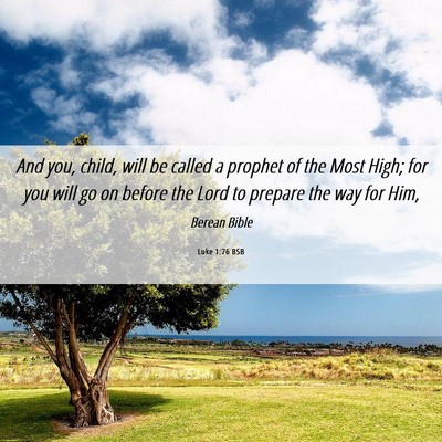 Picture 06 - Luke 1:76 BSB - And you, child, will be called a prophet of the - Bible Verse Picture