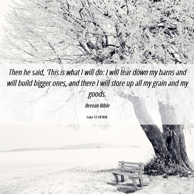 Picture 06 - Luke 12:18 BSB - Then he said, ‘This is what I will do: I will - Bible Verse Picture