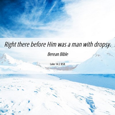 Picture 06 - Luke 14:2 BSB - Right there before Him was a man with - Bible Verse Picture