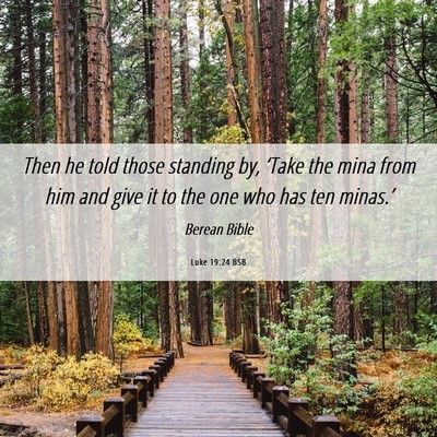 Picture 06 - Luke 19:24 BSB - Then he told those standing by, ‘Take the mina - Bible Verse Picture