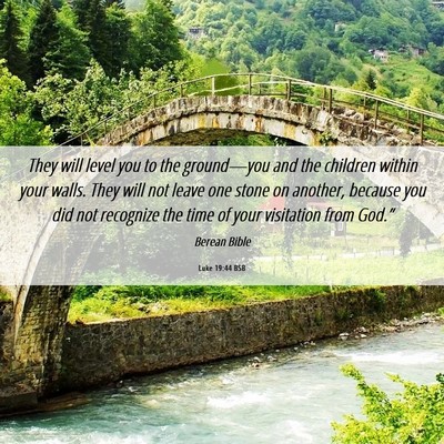 Picture 06 - Luke 19:44 BSB - They will level you to the ground—you and the - Bible Verse Picture