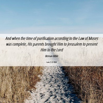 Picture 06 - Luke 2:22 BSB - And when the time of purification according to - Bible Verse Picture