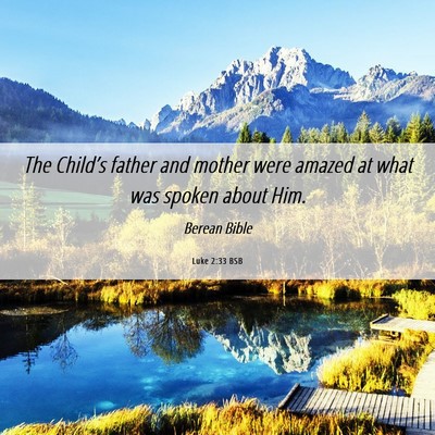 Picture 06 - Luke 2:33 BSB - The Child’s father and mother were amazed at - Bible Verse Picture