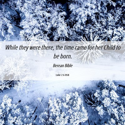 Picture 06 - Luke 2:6 BSB - While they were there, the time came for her - Bible Verse Picture