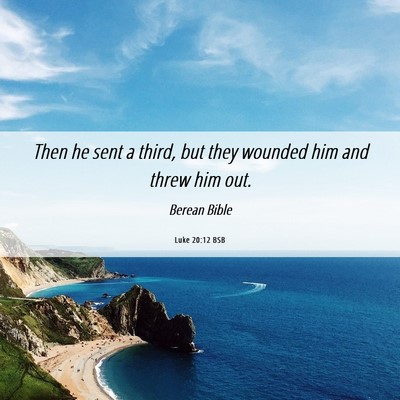 Picture 06 - Luke 20:12 BSB - Then he sent a third, but they wounded him and - Bible Verse Picture