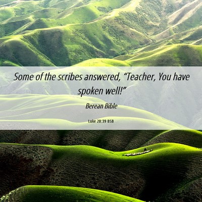 Picture 06 - Luke 20:39 BSB - Some of the scribes answered, “Teacher, You - Bible Verse Picture