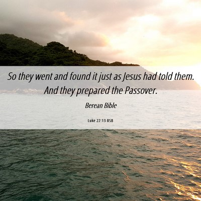 Picture 06 - Luke 22:13 BSB - So they went and found it just as Jesus had told - Bible Verse Picture