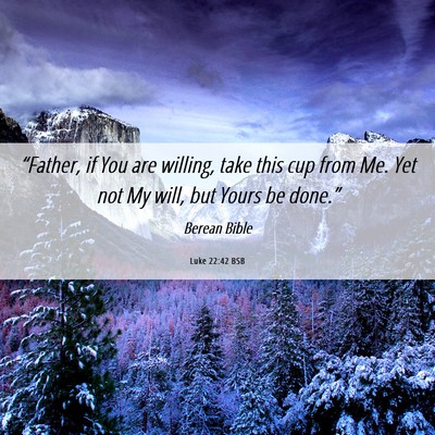 Picture 06 - Luke 22:42 BSB - “Father, if You are willing, take this cup from - Bible Verse Picture