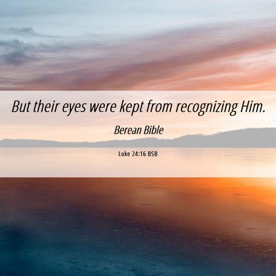 Picture 06 - Luke 24:16 BSB - But their eyes were kept from recognizing - Bible Verse Picture