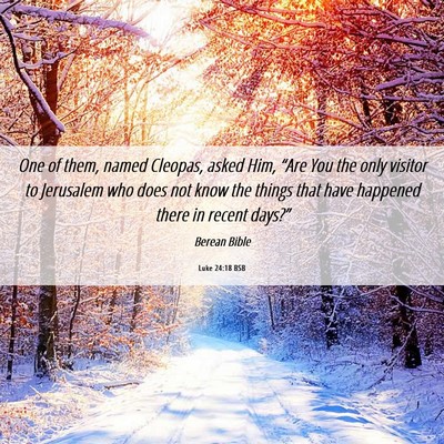 Picture 06 - Luke 24:18 BSB - One of them, named Cleopas, asked Him, “Are You - Bible Verse Picture