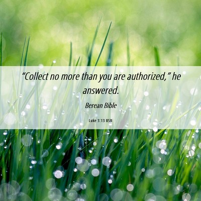 Picture 06 - Luke 3:13 BSB - “Collect no more than you are authorized,” he - Bible Verse Picture