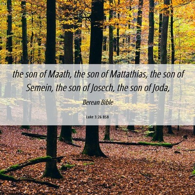 Picture 06 - Luke 3:26 BSB - the son of Maath, the son of Mattathias, the son - Bible Verse Picture