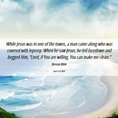 Picture 06 - Luke 5:12 BSB - While Jesus was in one of the towns, a man came - Bible Verse Picture