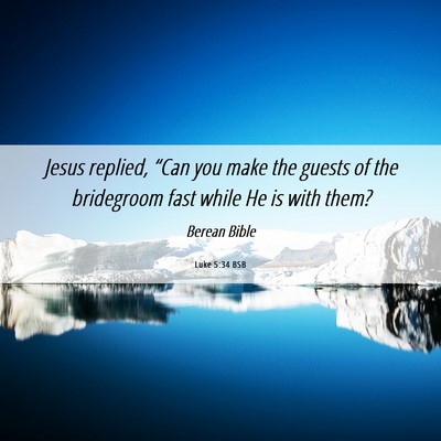 Picture 06 - Luke 5:34 BSB - Jesus replied, “Can you make the guests of the - Bible Verse Picture