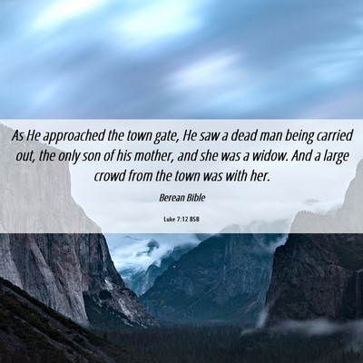Picture 06 - Luke 7:12 BSB - As He approached the town gate, He saw a dead man - Bible Verse Picture