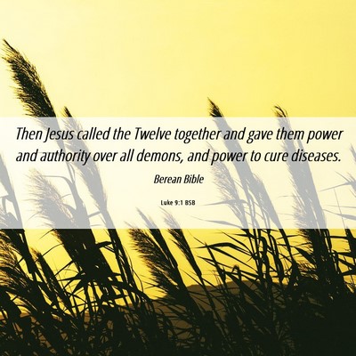 Picture 06 - Luke 9:1 BSB - Then Jesus called the Twelve together and gave - Bible Verse Picture