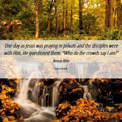 Picture 06 - Luke 9:18 BSB - One day as Jesus was praying in private and the - Bible Verse Picture