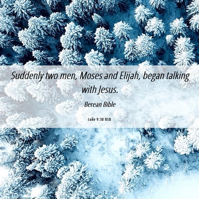 Picture 06 - Luke 9:30 BSB - Suddenly two men, Moses and Elijah, began talking - Bible Verse Picture