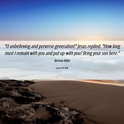Picture 06 - Luke 9:41 BSB - “O unbelieving and perverse generation!” - Bible Verse Picture