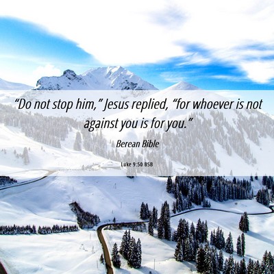 Picture 06 - Luke 9:50 BSB - “Do not stop him,” Jesus replied, “for - Bible Verse Picture