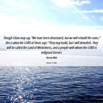 Picture 06 - Malachi 1:4 BSB - Though Edom may say, “We have been devastated, - Bible Verse Picture