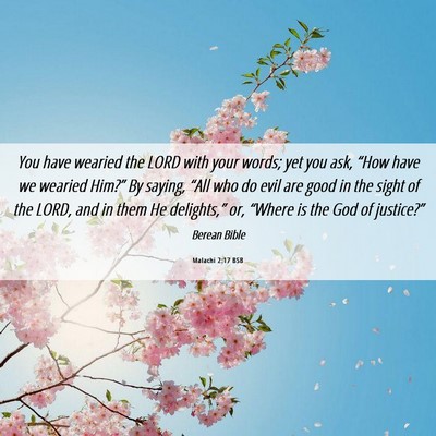 Picture 06 - Malachi 2:17 BSB - You have wearied the LORD with your words; yet - Bible Verse Picture