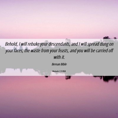 Picture 06 - Malachi 2:3 BSB - Behold, I will rebuke your descendants, and I - Bible Verse Picture