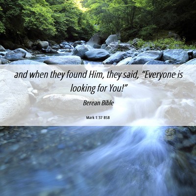 Picture 06 - Mark 1:37 BSB - and when they found Him, they said, “Everyone - Bible Verse Picture