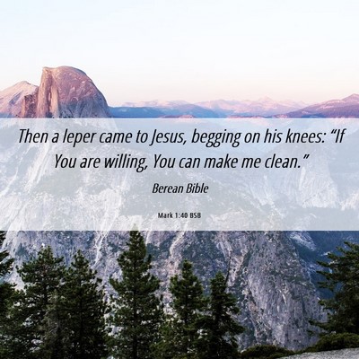 Picture 06 - Mark 1:40 BSB - Then a leper came to Jesus, begging on his knees: - Bible Verse Picture