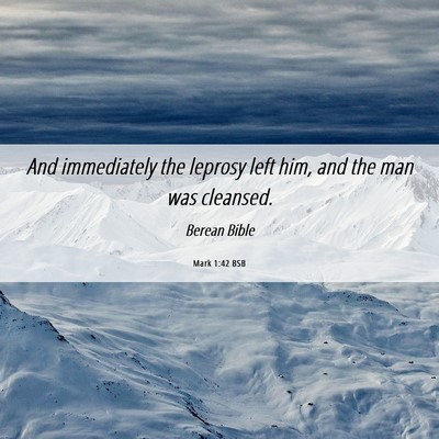 Picture 06 - Mark 1:42 BSB - And immediately the leprosy left him, and the man - Bible Verse Picture