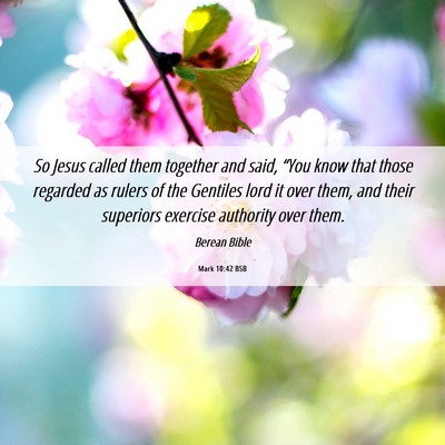 Picture 06 - Mark 10:42 BSB - So Jesus called them together and said, “You - Bible Verse Picture