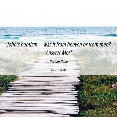 Picture 06 - Mark 11:30 BSB - John’s baptism—was it from heaven or from - Bible Verse Picture