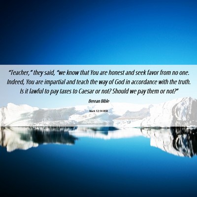 Picture 06 - Mark 12:14 BSB - “Teacher,” they said, “we know that You are - Bible Verse Picture