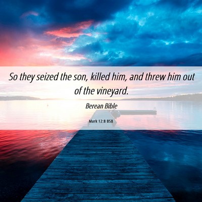 Picture 06 - Mark 12:8 BSB - So they seized the son, killed him, and threw him - Bible Verse Picture