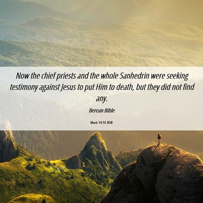 Picture 06 - Mark 14:55 BSB - Now the chief priests and the whole Sanhedrin - Bible Verse Picture